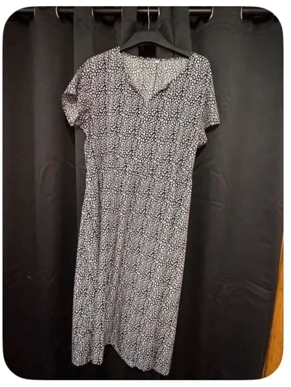 Amazon Black and White Midi Dress with V-Neck